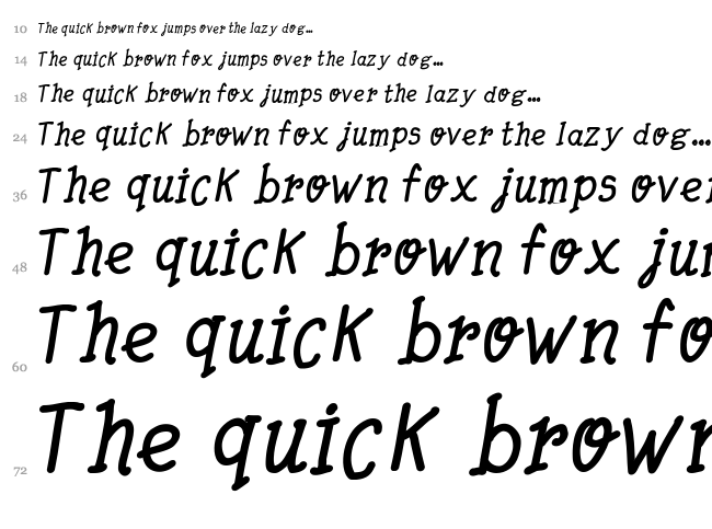 Quick Writing font waterfall